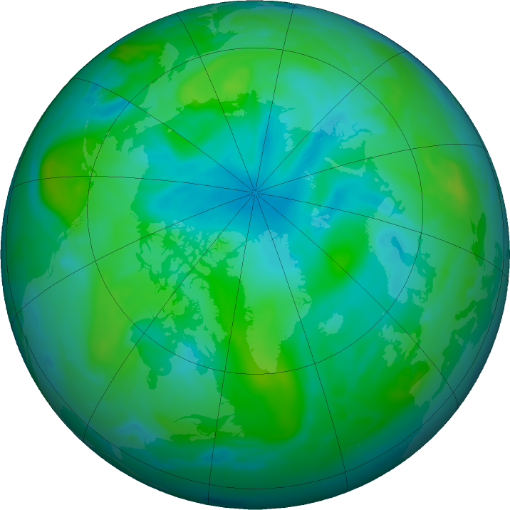 Arctic ozone map for 15 August 2020